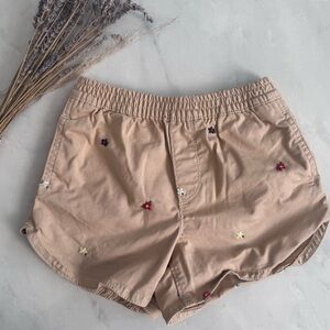 Baby Gap Tan Shorts with Floral Accents size 5T